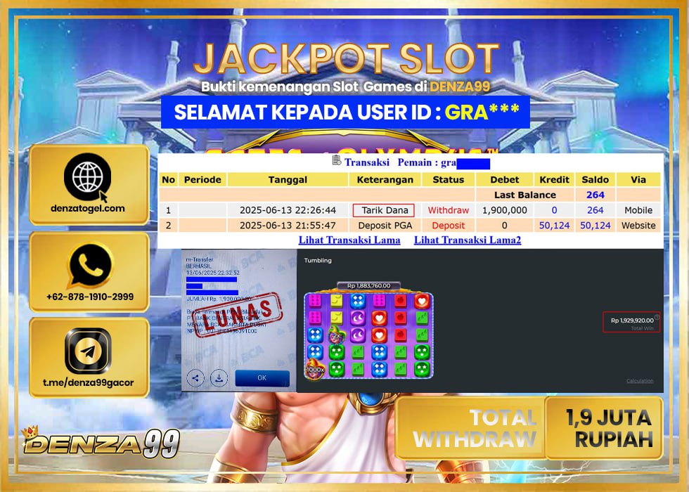DENZA99 JACKPOT SWEET BONANZA DICE 1000 Rp.1.900.000.,- LUNAS
